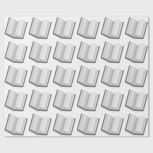 ZWARTE EN WITTE BOEK MOTIF-ILLUSTRATIE CADEAUPAPIER (Vlak)