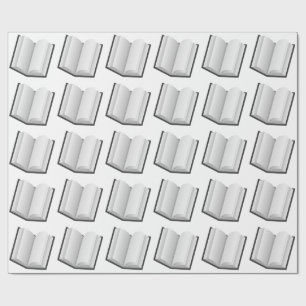 ZWARTE EN WITTE BOEKMOTIF CADEAUPAPIER