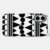 Zwarte en witte bohemen Geometrische striptekening Case-Mate iPhone Case (Achterkant (horizontaal))