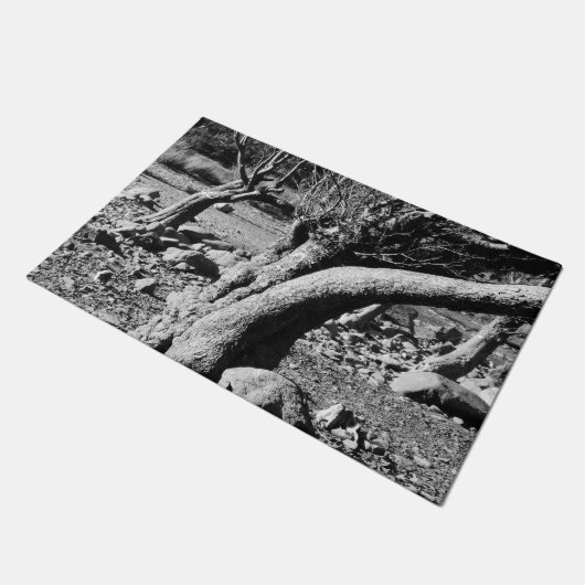 ZWARTE EN WITTE BOMEN DEURMAT (Schuin)