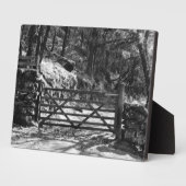 ZWARTE EN WITTE BOMEN EN GATE FOTOPLAAT (Zijkant)