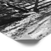 ZWARTE EN WITTE BOMEN EN GATE LANDSCHAP POSTER (Hoek)