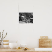 ZWARTE EN WITTE BOMEN EN GATE LANDSCHAP POSTER (Keuken)