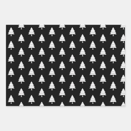 Zwarte en witte bomen Vroege kerstvakantie Inpakpapier Vel (Voorkant 2)