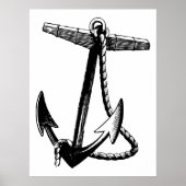  zwarte en witte boog Anchor en Rope Poster (Voorkant)
