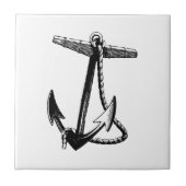  zwarte en witte boog Anchor en Rope Tegeltje (Voorkant)