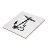  zwarte en witte boog Anchor en Rope Tegeltje (Zijkant)