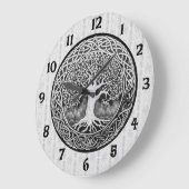 Zwarte en witte boom met een grote klok in het lev (Hoek)