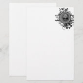 Zwarte en witte boom van het leven met Bloemen Briefpapier (Voorkant / Achterkant)