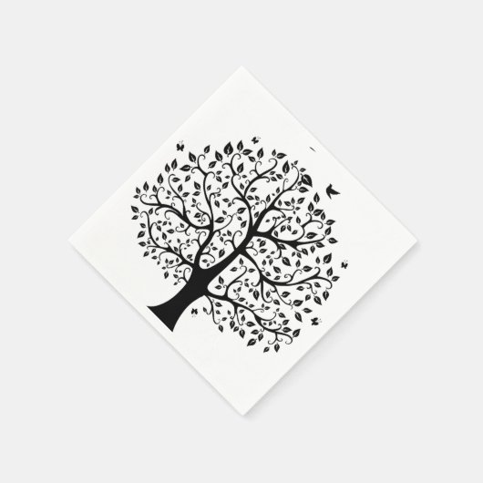 Zwarte en witte boom van het papier Napkin Servet (Hoek)