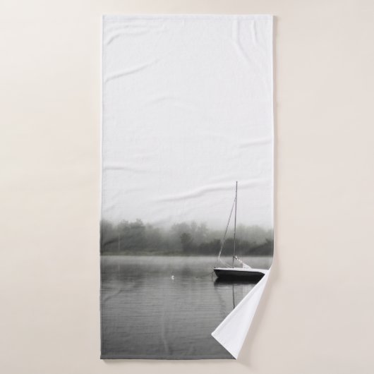 ZWARTE EN WITTE BOOT OP DE LAD BADHANDDOEK (Badhanddoek)