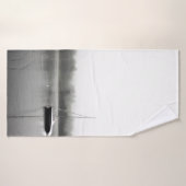 ZWARTE EN WITTE BOOT OP DE LAD BADHANDDOEK (Badhanddoek)