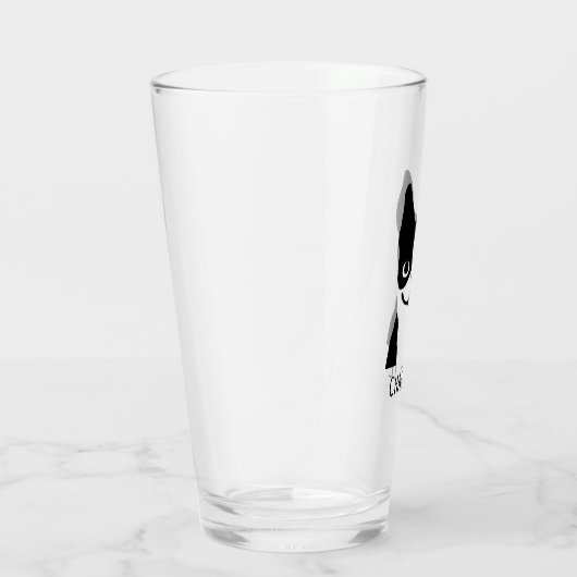 Zwarte en witte Boston Terrier gepersonaliseerd Glas (Rechts)