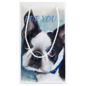 ZWARTE EN WITTE BOSTON TERRIER KLEIN CADEAUZAKJE (Achterkant)