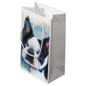 ZWARTE EN WITTE BOSTON TERRIER KLEIN CADEAUZAKJE (Achterkant Gekanteld)