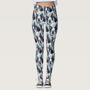 ZWARTE EN WITTE BOSTON TERRIER LEGGINGS