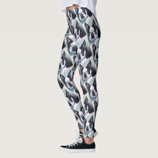 ZWARTE EN WITTE BOSTON TERRIER LEGGINGS (Links)