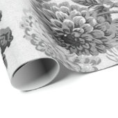 Zwarte en witte botanische Floral Toile Cadeaupapier (Rol Hoek)
