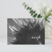 Zwarte en witte botanische zonnebloempjes RSVP (Staand voorkant)