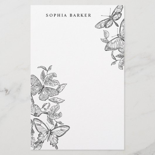 Zwarte en witte botervaten Stationery (Voorkant)