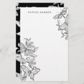 Zwarte en witte botervaten Stationery (Voorkant / Achterkant)