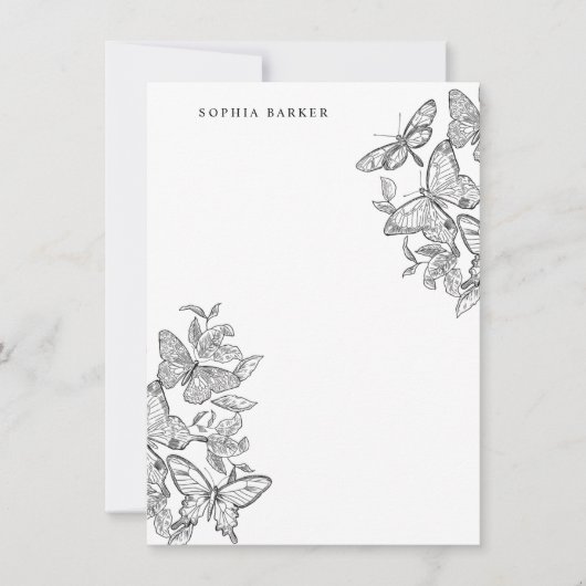 Zwarte en witte botervaten Stationery Notitiekaartje (Voorkant)