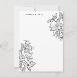 Zwarte en witte botervaten Stationery Notitiekaartje