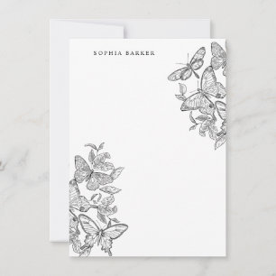 Zwarte en witte botervaten Stationery Notitiekaartje