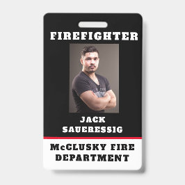 Zwarte en witte brandweerman badge