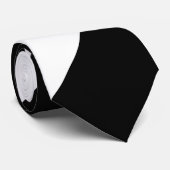 Zwarte en witte brede streep stropdas (Opgerold)