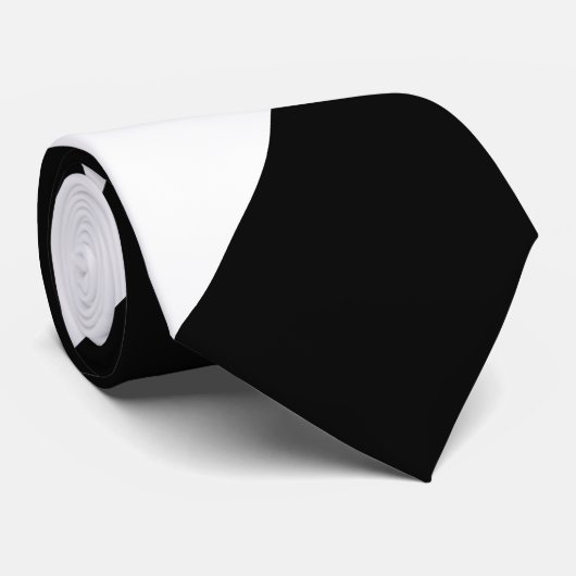 Zwarte en witte brede streep stropdas (Opgerold)