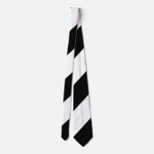 Zwarte en witte brede streep stropdas (Achterkant)