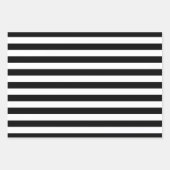 Zwarte en witte brede strepen inpakpapier vel (Voorkant 2)