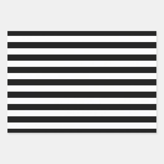 Zwarte en witte brede strepen inpakpapier vel (Voorkant 2)