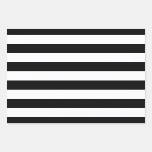 Zwarte en witte brede strepen inpakpapier vel (Voorkant)