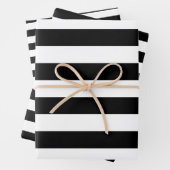 Zwarte en witte brede strepen inpakpapier vel (In situ)