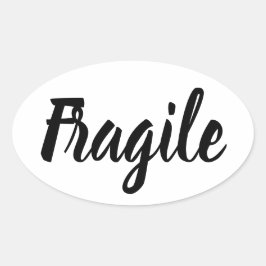 Zwarte en witte, breekbare trendy moderne bedrijve ovale sticker