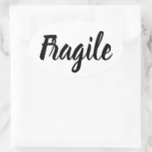 Zwarte en witte, breekbare trendy moderne bedrijve ovale sticker (Tas)