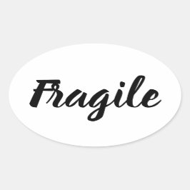 Zwarte en witte, breekbare trendy moderne bedrijve ovale sticker