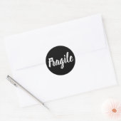 Zwarte en witte, breekbare trendy moderne bedrijve ronde sticker (Envelop)