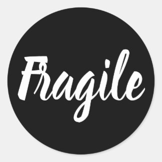 Zwarte en witte, breekbare trendy moderne bedrijve ronde sticker