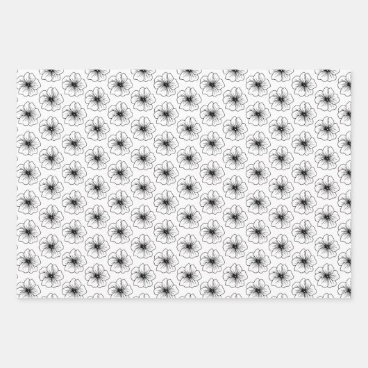 Zwarte en witte bridal/bruiloft Shower Inpakpapier Vel (Voorkant 2)