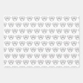 Zwarte en witte bridal/bruiloft Shower Inpakpapier Vel (Voorkant 2)