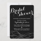 Zwarte en Witte Bridal Shower Invitation - Uitnodi Kaart (Voorkant)
