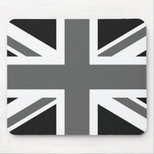 Zwarte en witte Britse vlag Muismat