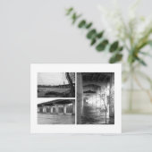 Zwarte en witte brug briefkaart (Staand voorkant)