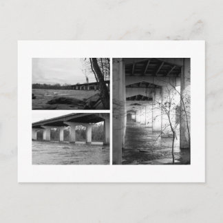 Zwarte en witte brug briefkaart