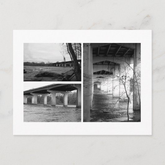 Zwarte en witte brug briefkaart (Voorkant)