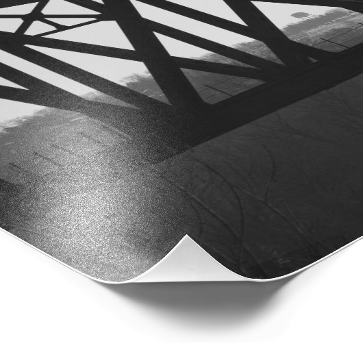 Zwarte en witte brug foto afdruk (Hoek)