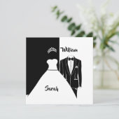Zwarte en witte bruid en bruidegom trouwt engageme kaart (Staand voorkant)